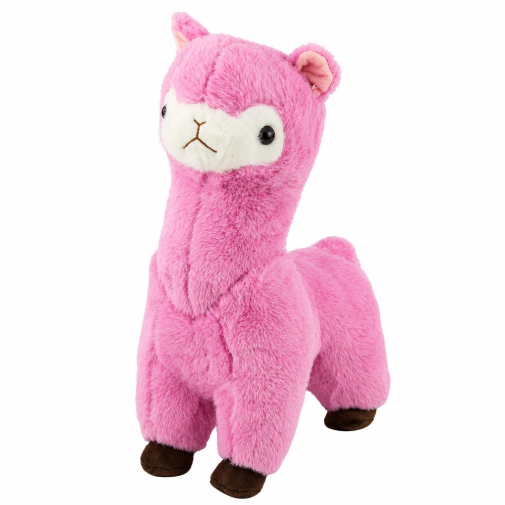 Lean Toys Pliušinis žaislas alpaka, rožinis su rudais akcentais, 38 × 26 × 15 cm