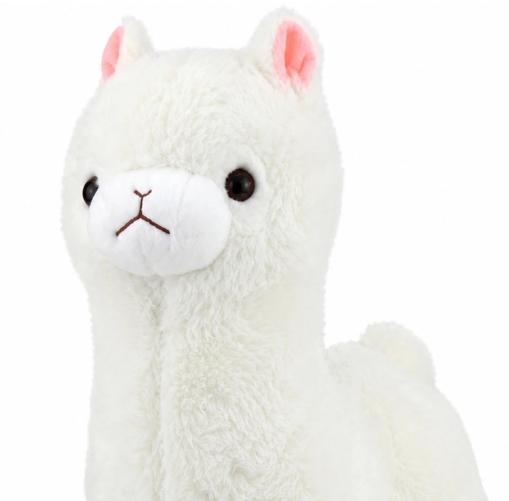 Lean Toys Pliušinė alpaka, balta su rudais akcentais, 38 × 26 × 15 cm