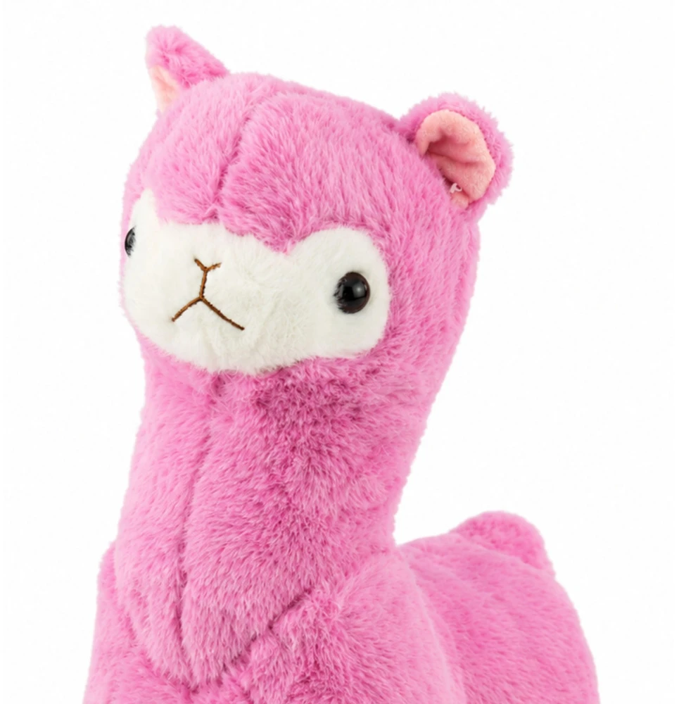 Lean Toys Pliušinis žaislas alpaka, rožinis su rudais akcentais, 38 × 26 × 15 cm