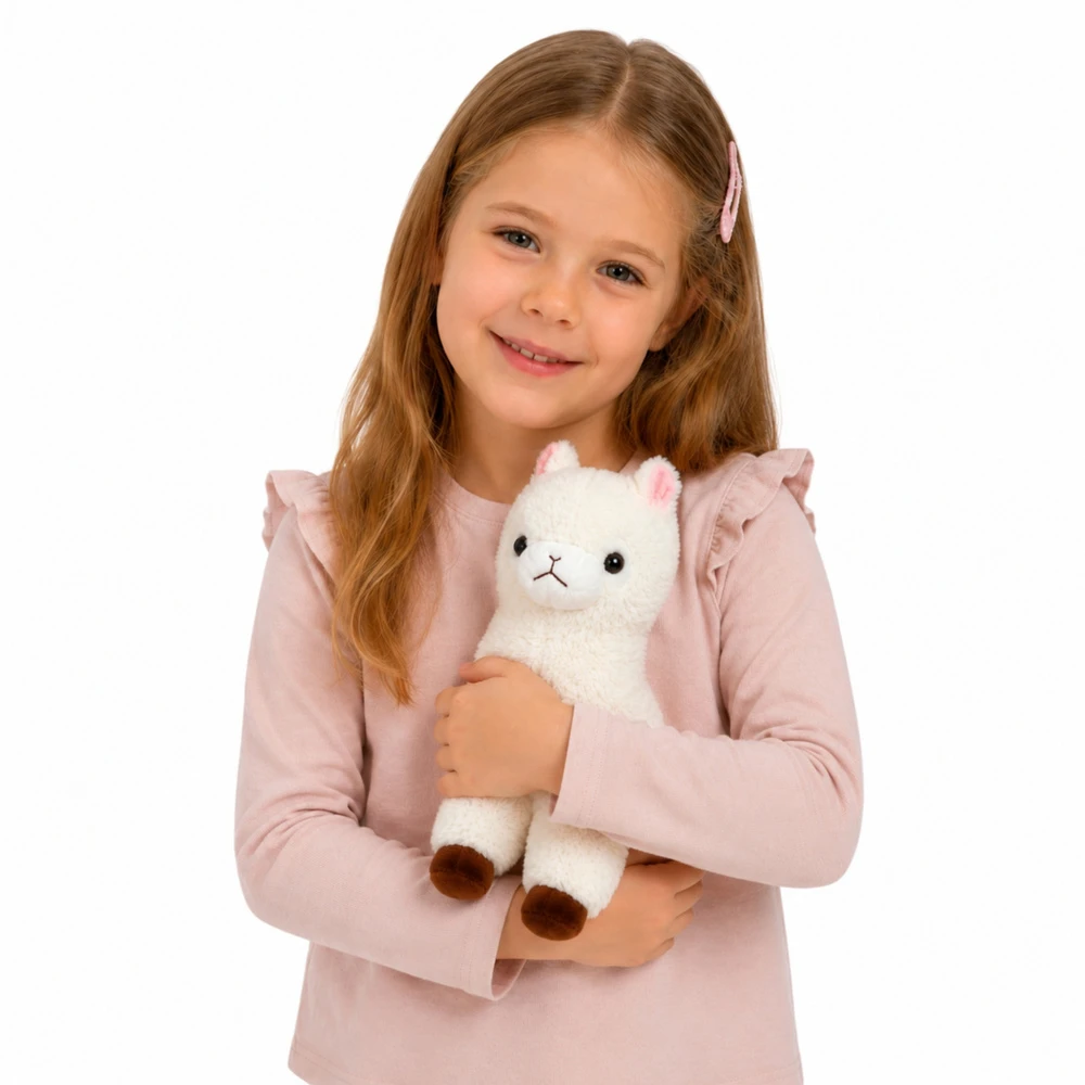 Lean Toys Pliušinis žaislas alpaka, baltas, 28 × 22 × 12 cm