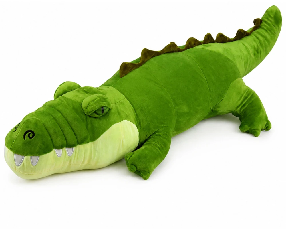 Lean Toys Pliušinis krokodilas, žalias, 70 × 25 × 25 cm