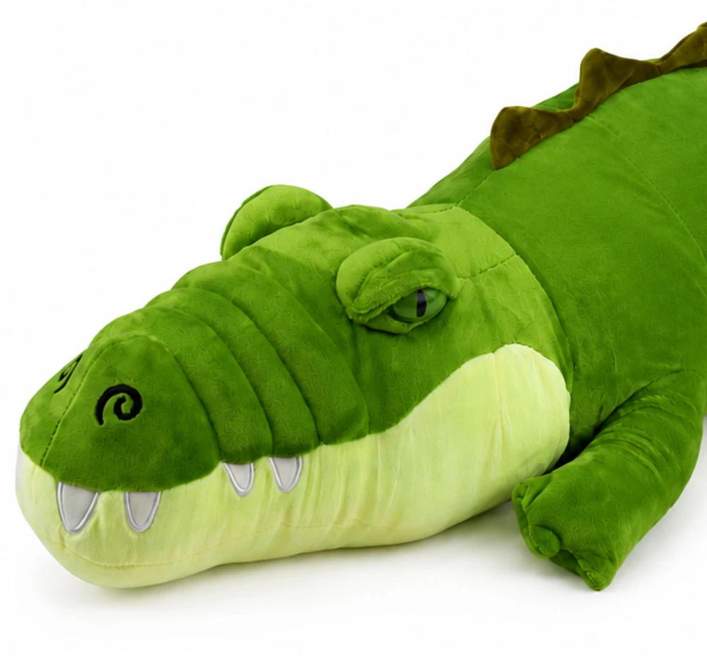 Lean Toys Pliušinis krokodilas, žalias, 70 × 25 × 25 cm