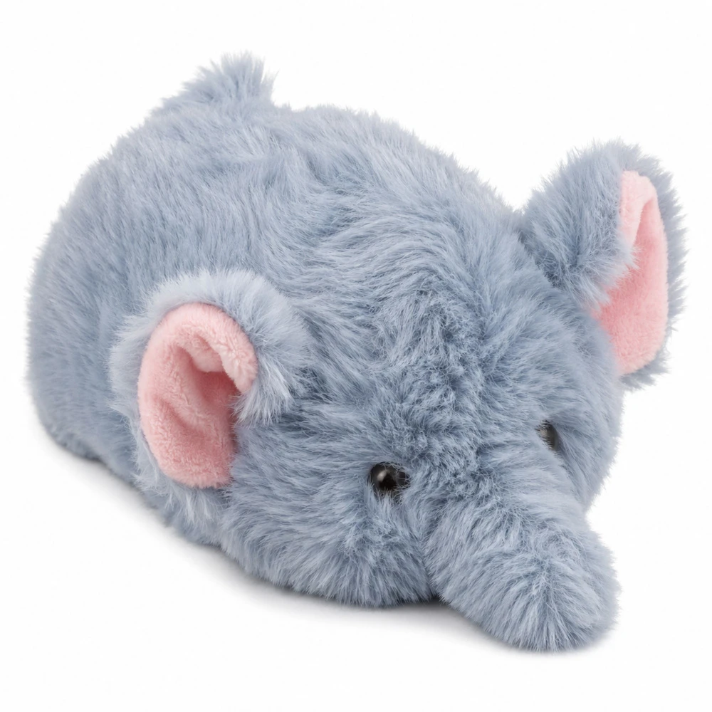 Lean Toys Pliušinis žaislas dramblys, pilkas ir rožinis, 18 × 10 × 9 cm