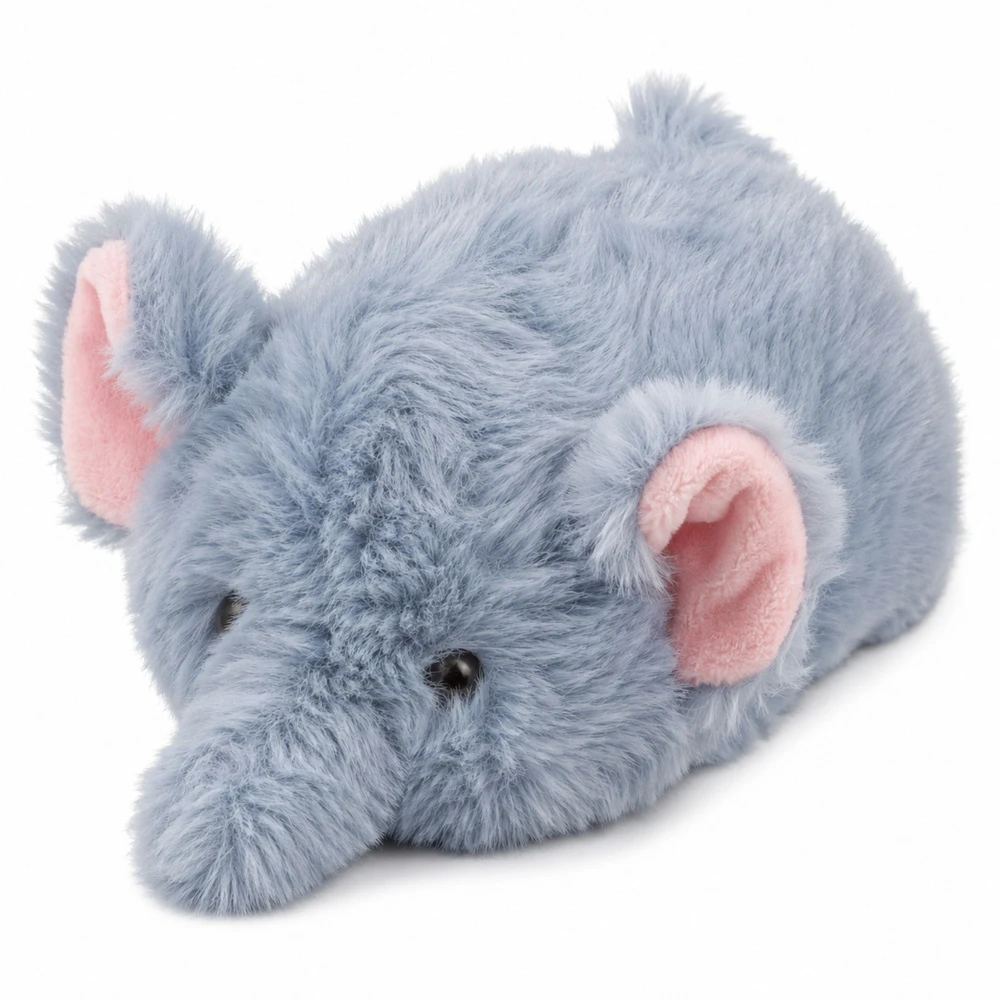 Lean Toys Pliušinis žaislas dramblys, pilkas ir rožinis, 18 × 10 × 9 cm