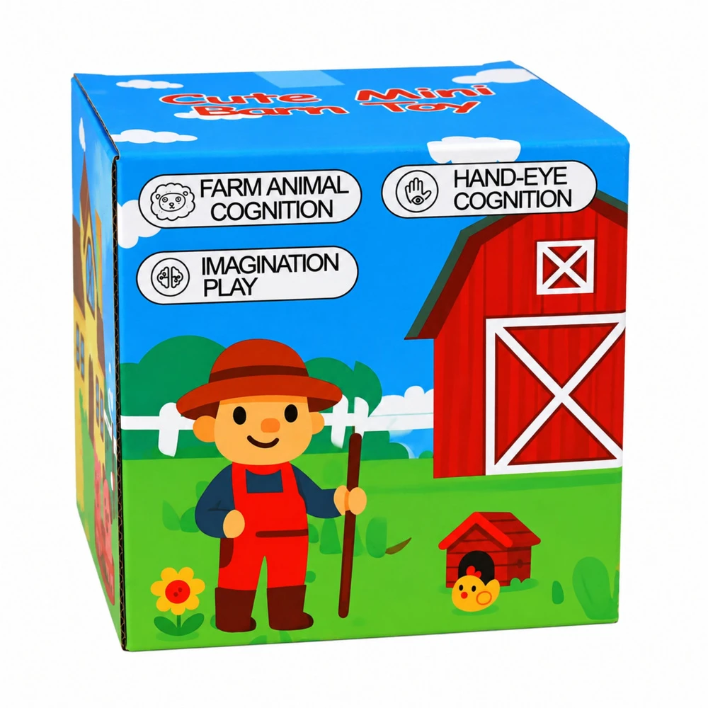 Lean Toys Pluszowa Farma Ze Zwierzętami Dla Niemowląt Sensoryczna Stodoła 6 Zwierząt