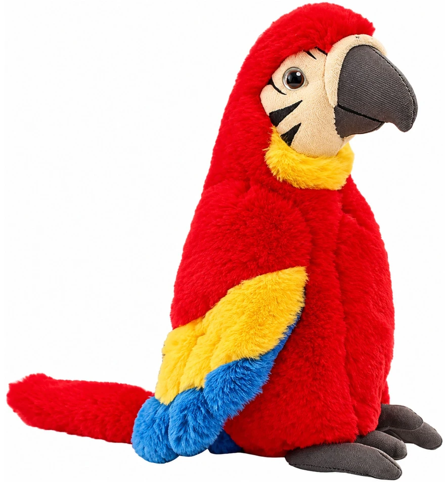 Lean Toys Pluszowa Papuga Ara Maskotka Miękka Przytulanka Czerwona 25 cm