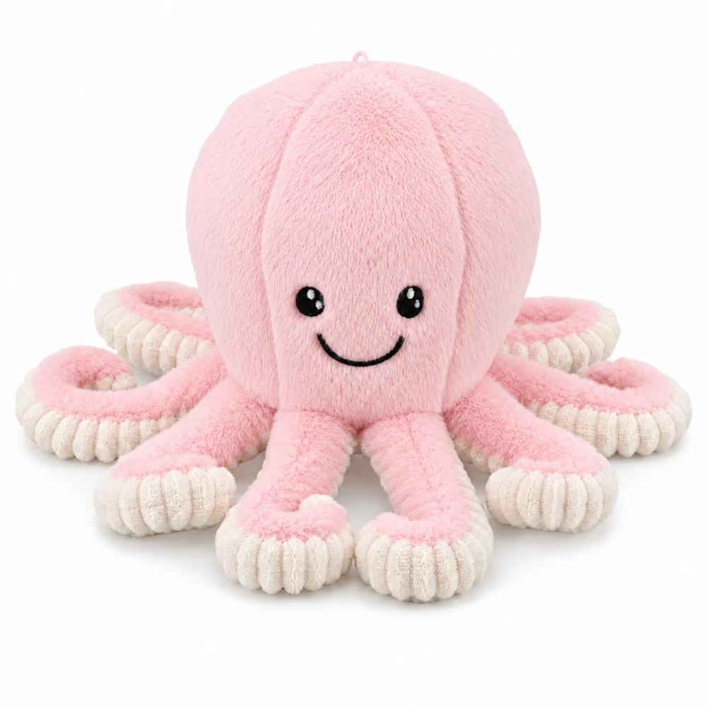 Lean Toys Pliušinis aštuonkojis su tampriais čiuptuvais, rožinis, 30 x 20 x 20 cm