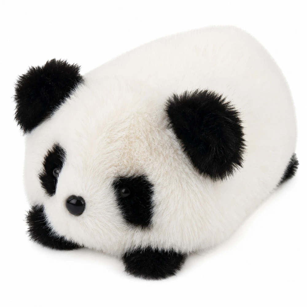 Lean Toys Pliušinis žaislas panda, juoda ir balta, 16 × 10 × 9 cm