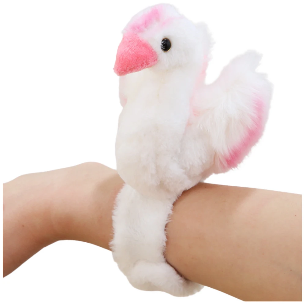 Lean Toys Pliušinis gulbės žaislas su apyranke, baltas