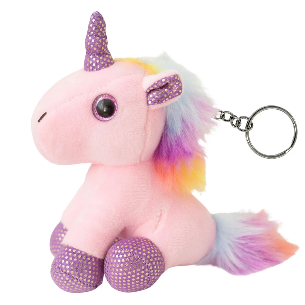 Lean Toys Pliušinis Vienaragio Pakabukas su Metaliniu Žiedu 12 cm
