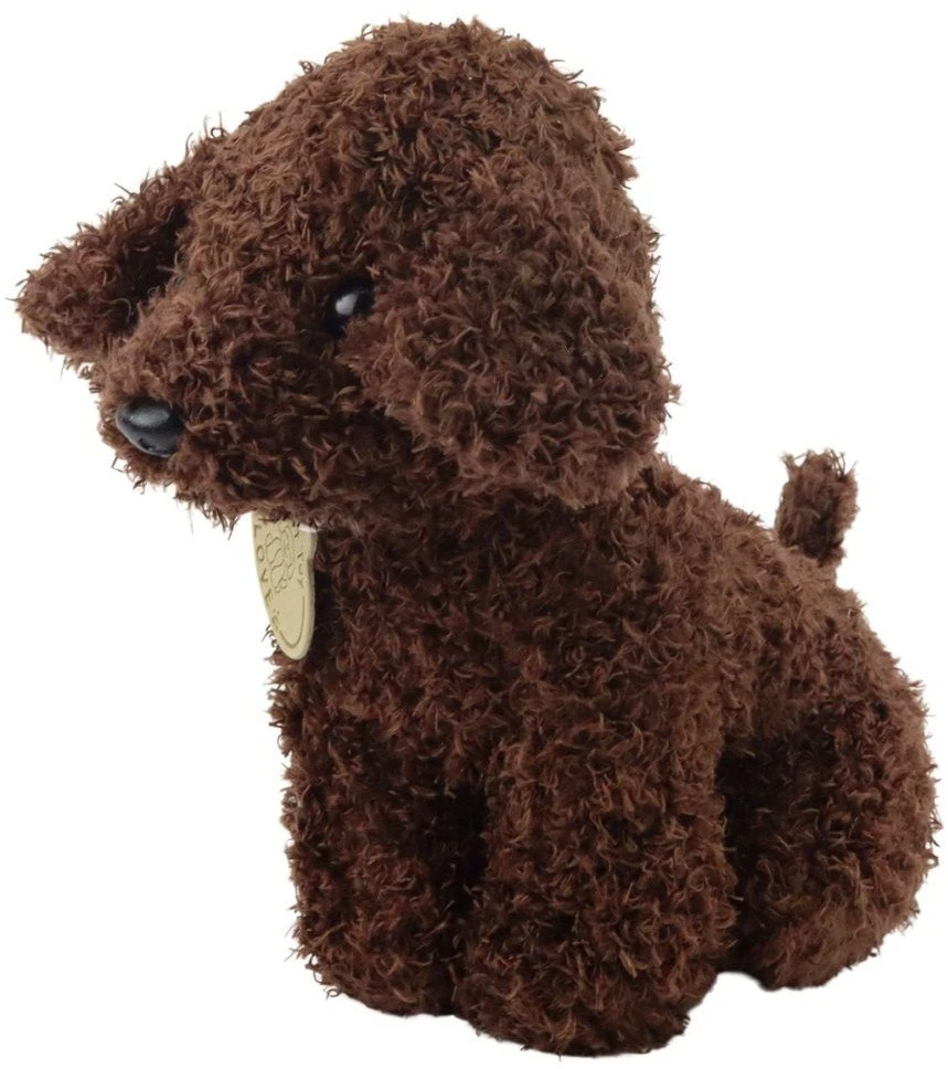 Lean Toys Pliušinis žaislas - rudas šuniukas su krepšeliu, 20 cm