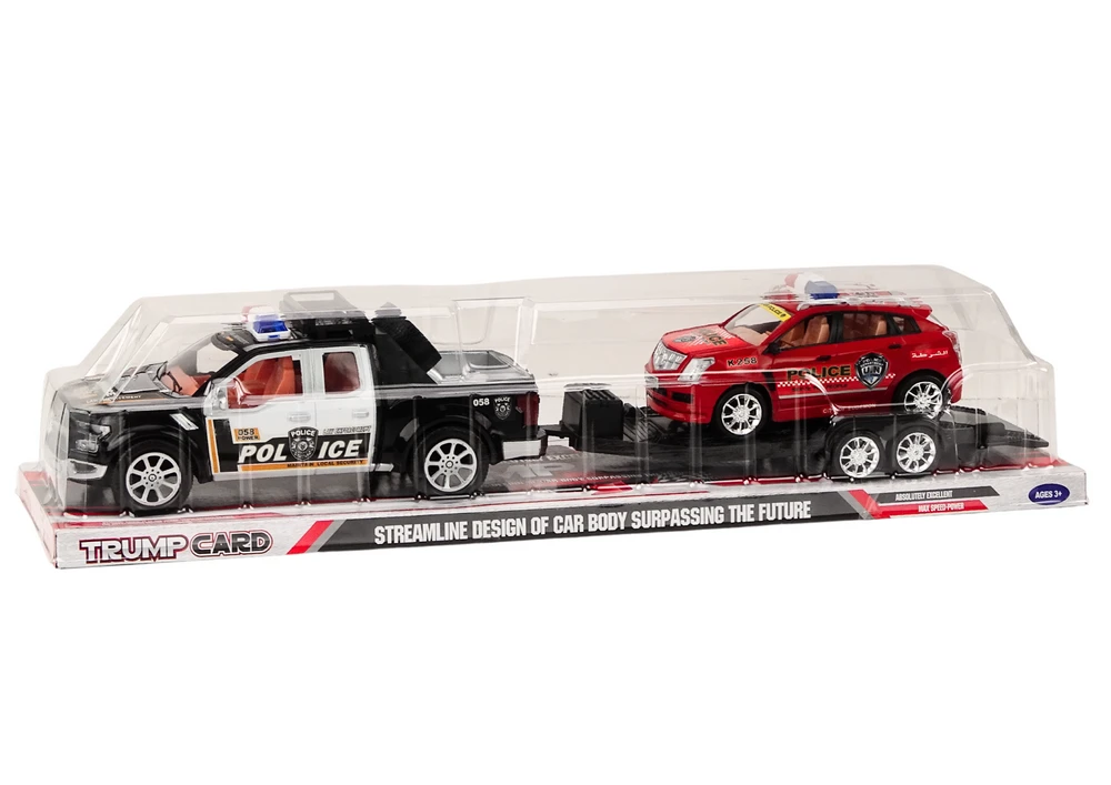 Lean Toys Policijos pikapas su puspriekabe