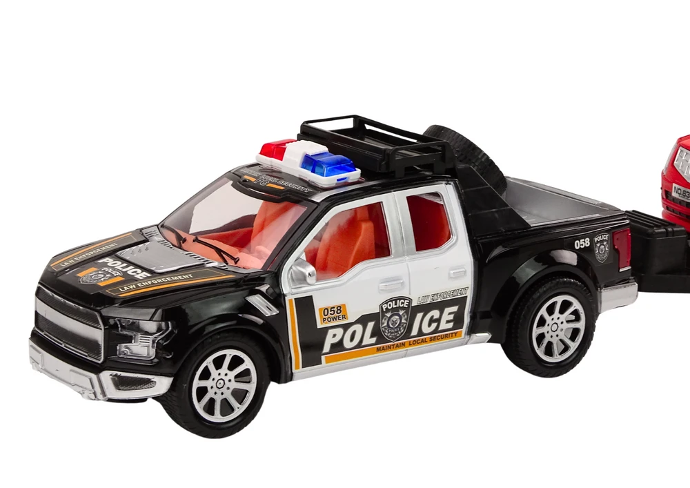 Lean Toys Policijos pikapas su puspriekabe