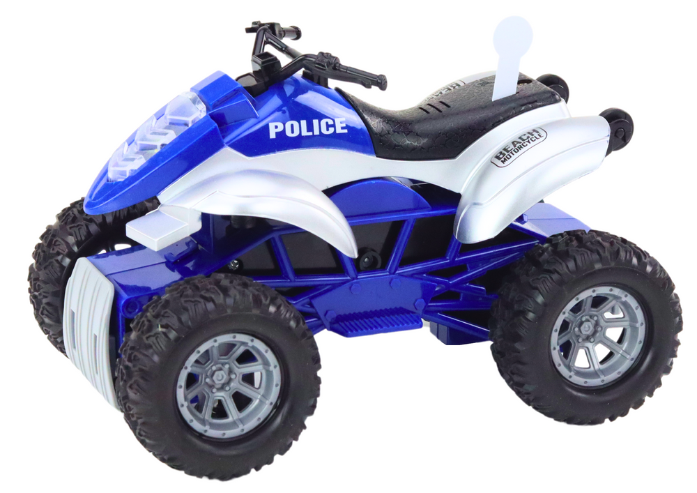 Lean Toys Policijos keturratis su priekaba ir motorine valtimi