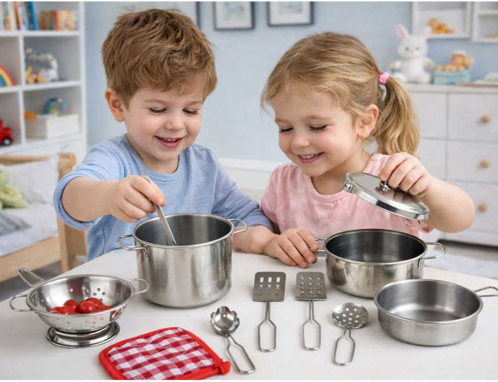 Lean Toys Vaikiškų virtuvės įrankių rinkinys LeanToys