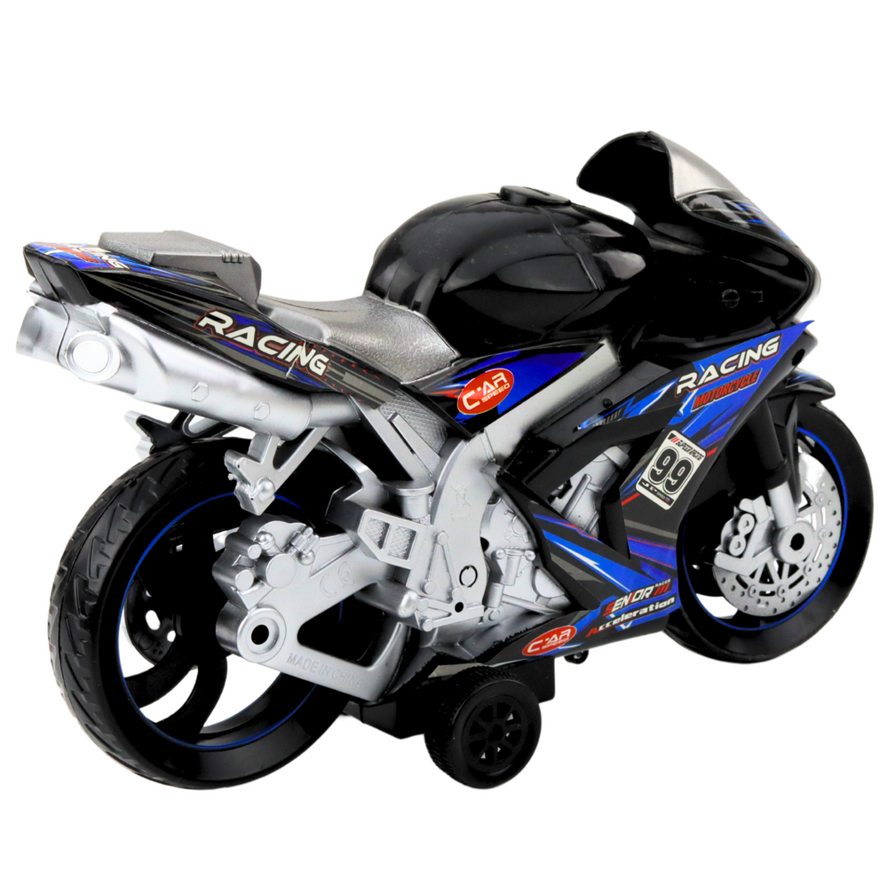 Motor Lenktyninis motociklas su šviesos ir garso efektais