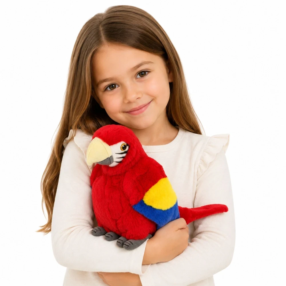 Lean Toys Pliušinis žaislas - papūga ara, raudonos spalvos, 24 cm