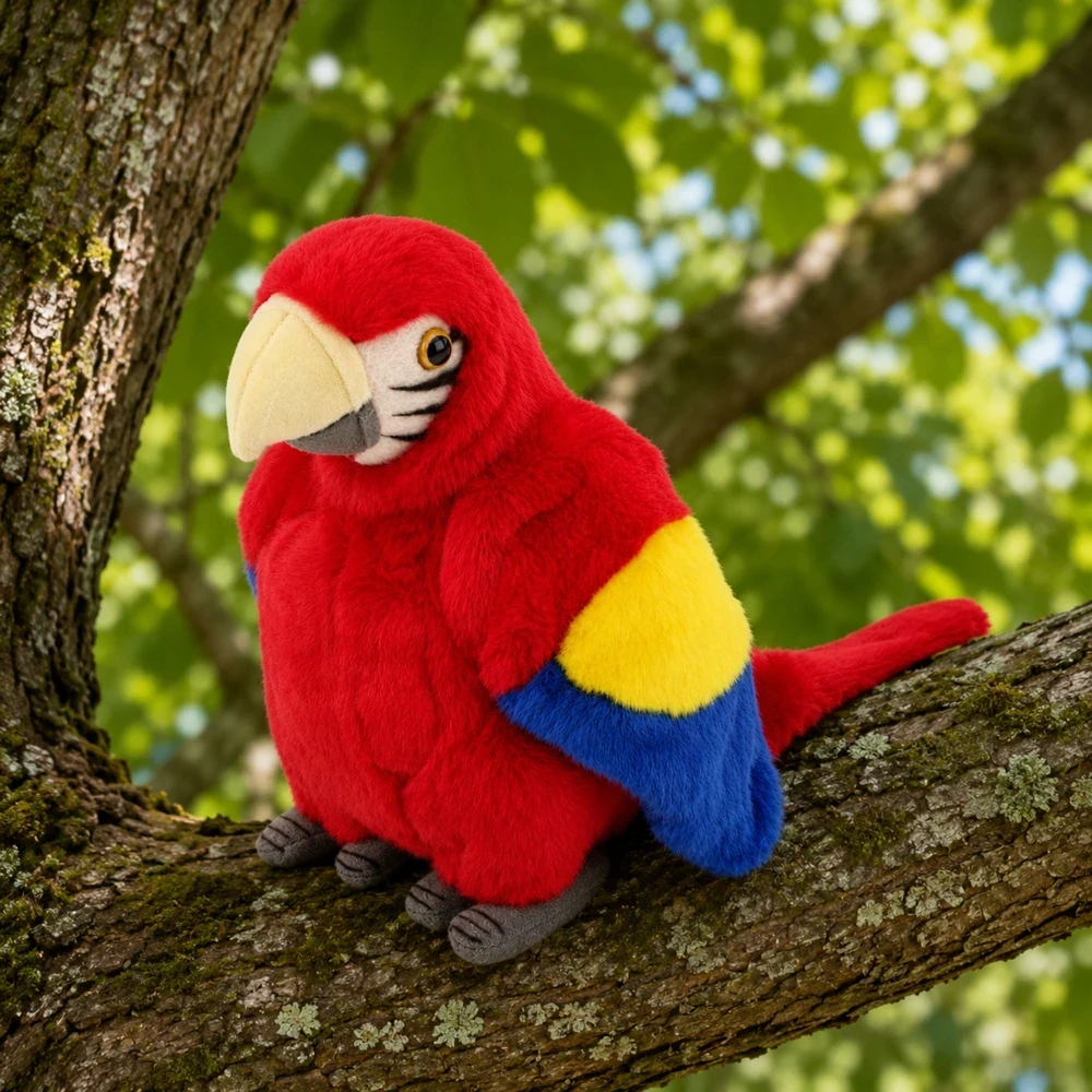 Lean Toys Pliušinis žaislas - papūga ara, raudonos spalvos, 24 cm