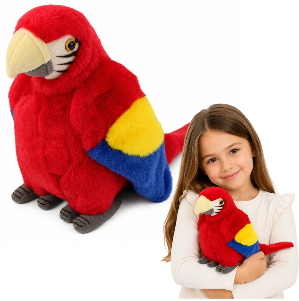 Lean Toys Pliušinis žaislas - papūga ara, raudonos spalvos, 24 cm