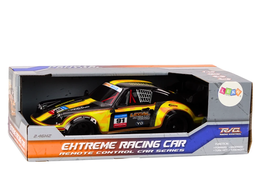 Lean Toys Automobilis su nuotolinio valdymo pultu, geltonas