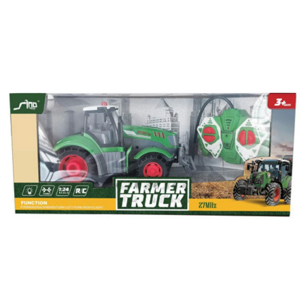 Lean Toys Nuotoliniu būdu valdomas žaislinis traktorius ūkininkams 1:24