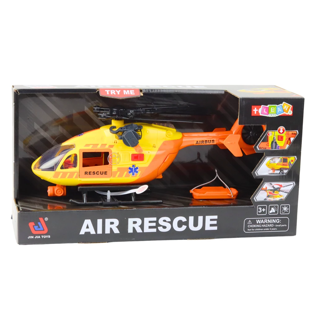 Lean Toys Gelbėjimo sraigtasparnis su šviesomis ir garsais oranžinis 1:12