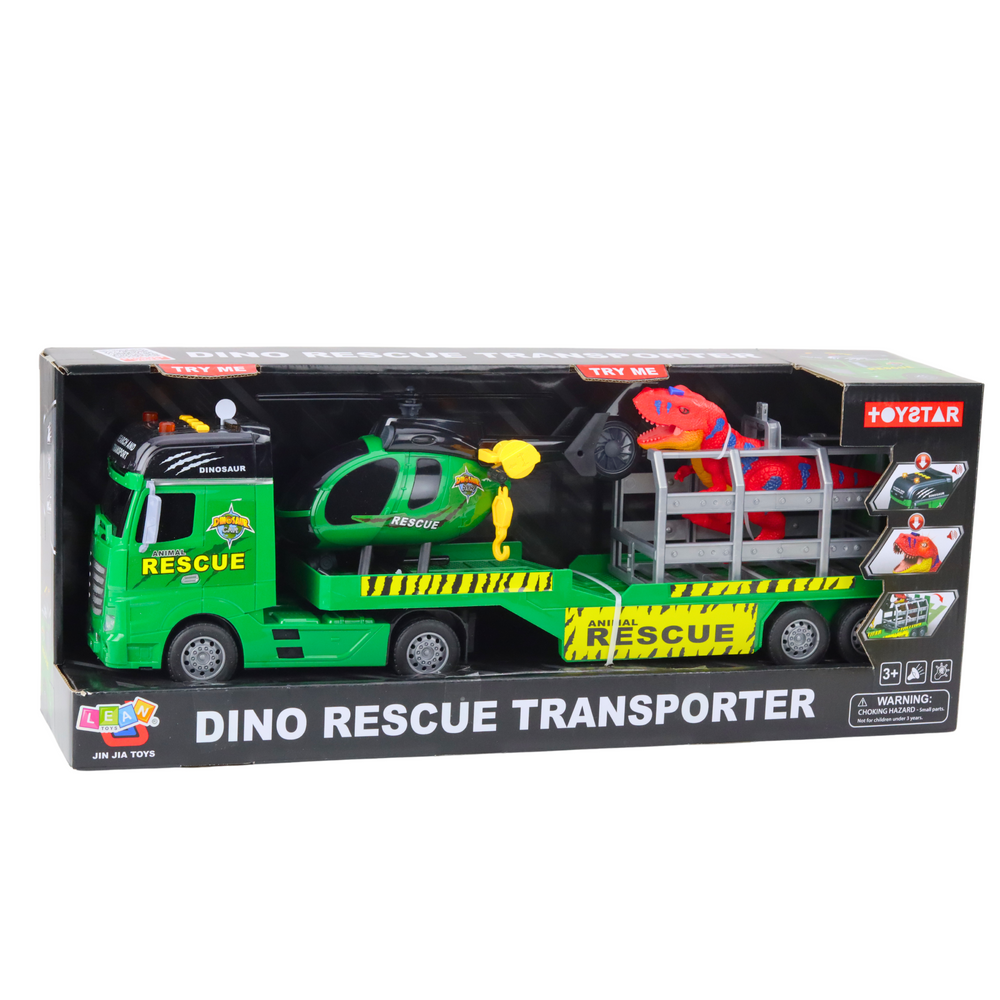 Zestaw Gyvūnų Gelbėjimo Rinkinys su Dinozauru ir Sraigtasparniu