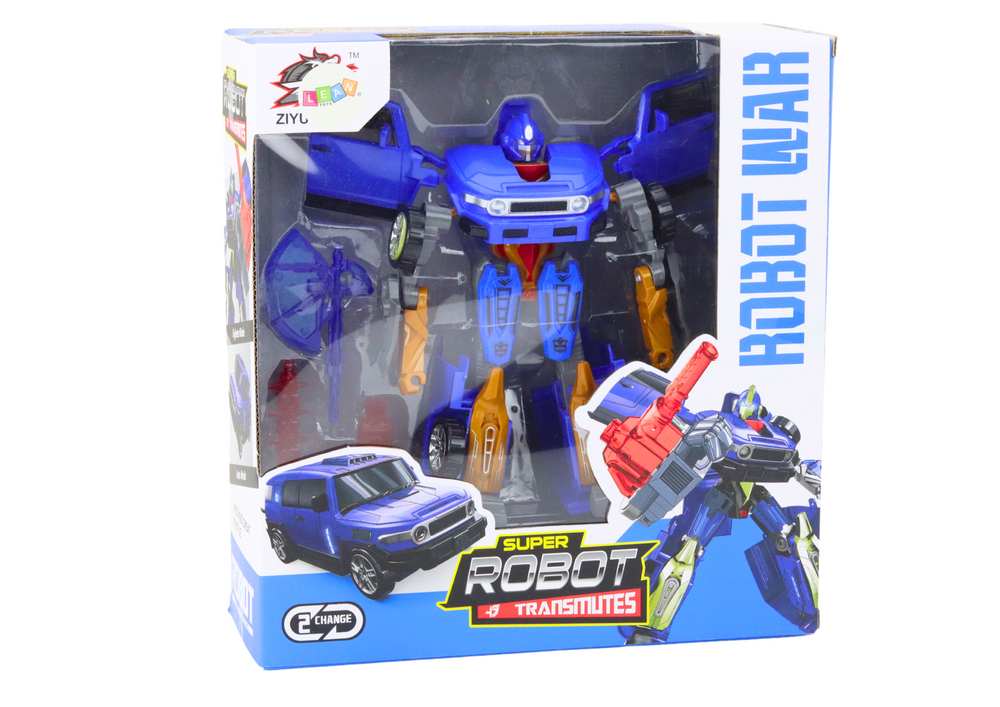 Lean Toys Mėlynas Auto-Robotas 2in1 su Priedais