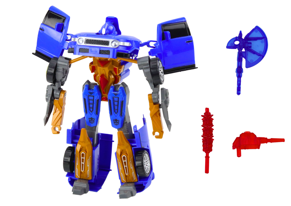 Lean Toys Mėlynas Auto-Robotas 2in1 su Priedais