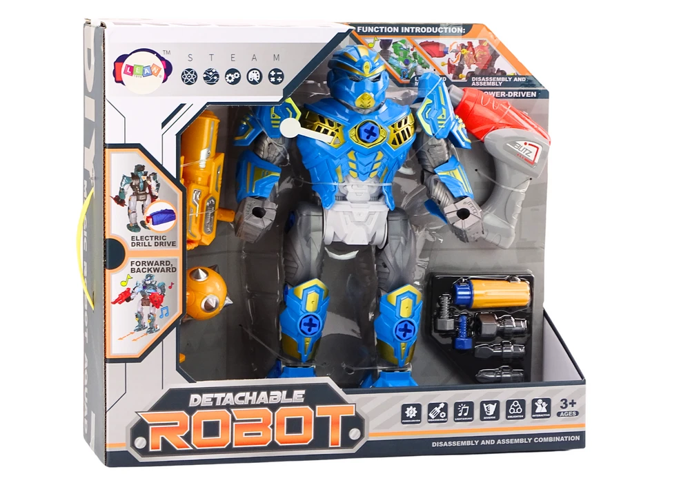 Lean Toys Vaikiškas mėlynas robotas su atsuktuvu