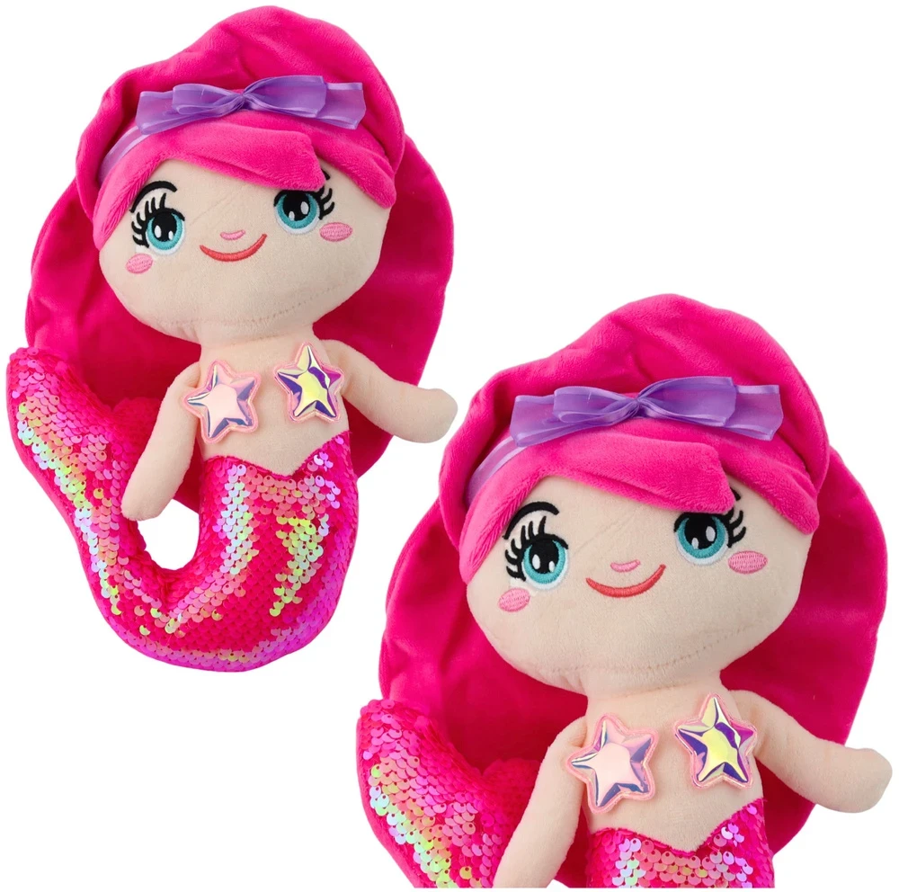 Lean Toys Pliušinis žaislas - undinėlė su blizgančia uodega, 28 cm