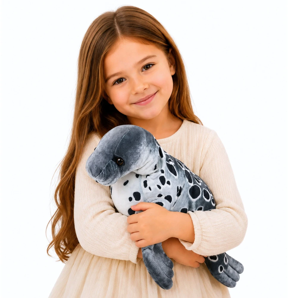 Lean Toys Pliušinis ruonis, pilkas, 50 × 30 × 25 cm