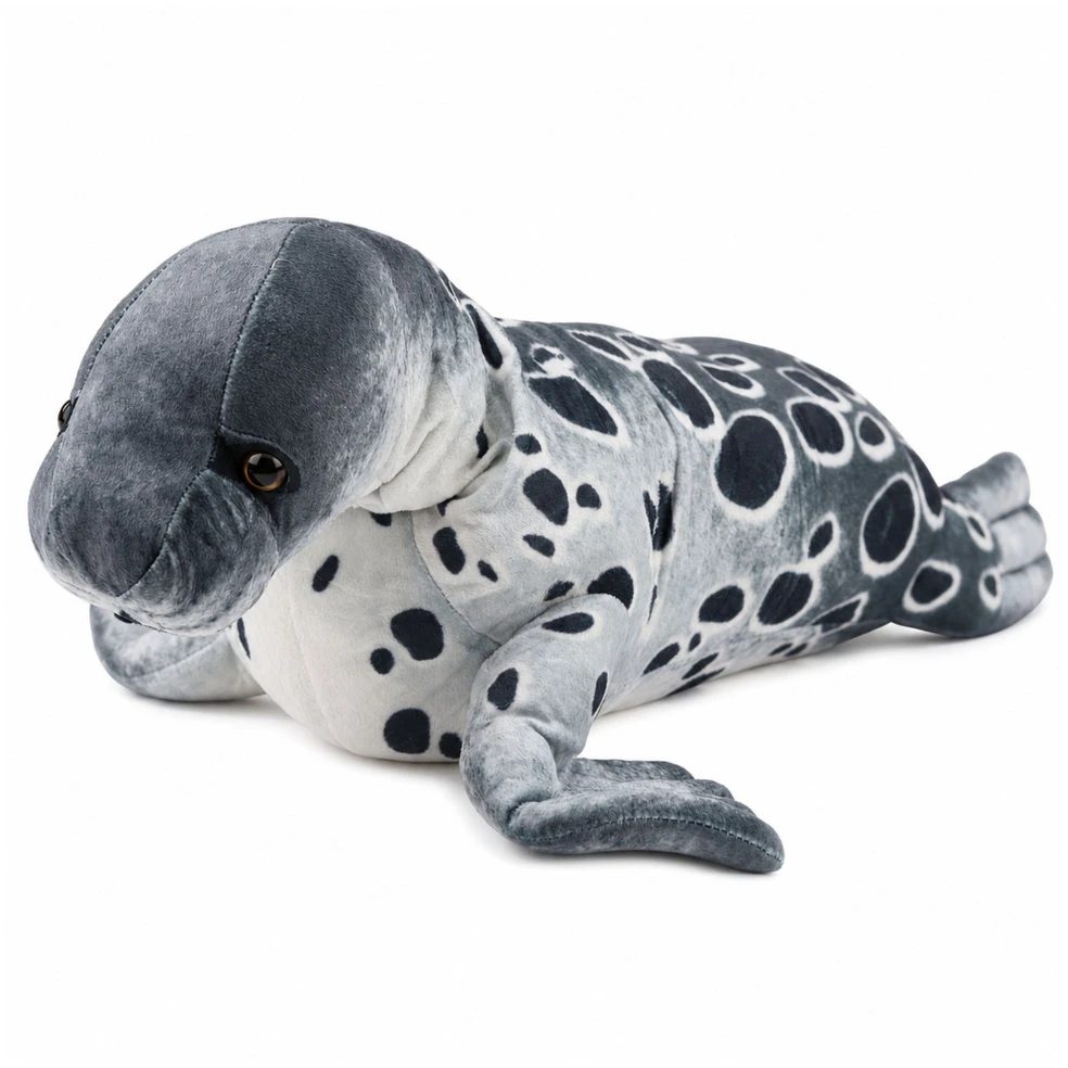 Lean Toys Pliušinis ruonis, pilkas, 50 × 30 × 25 cm