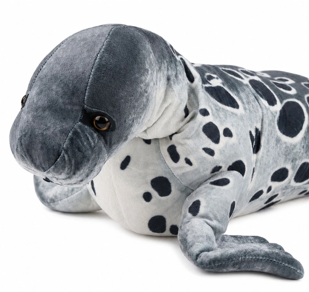 Lean Toys Pliušinis ruonis, pilkas, 50 × 30 × 25 cm