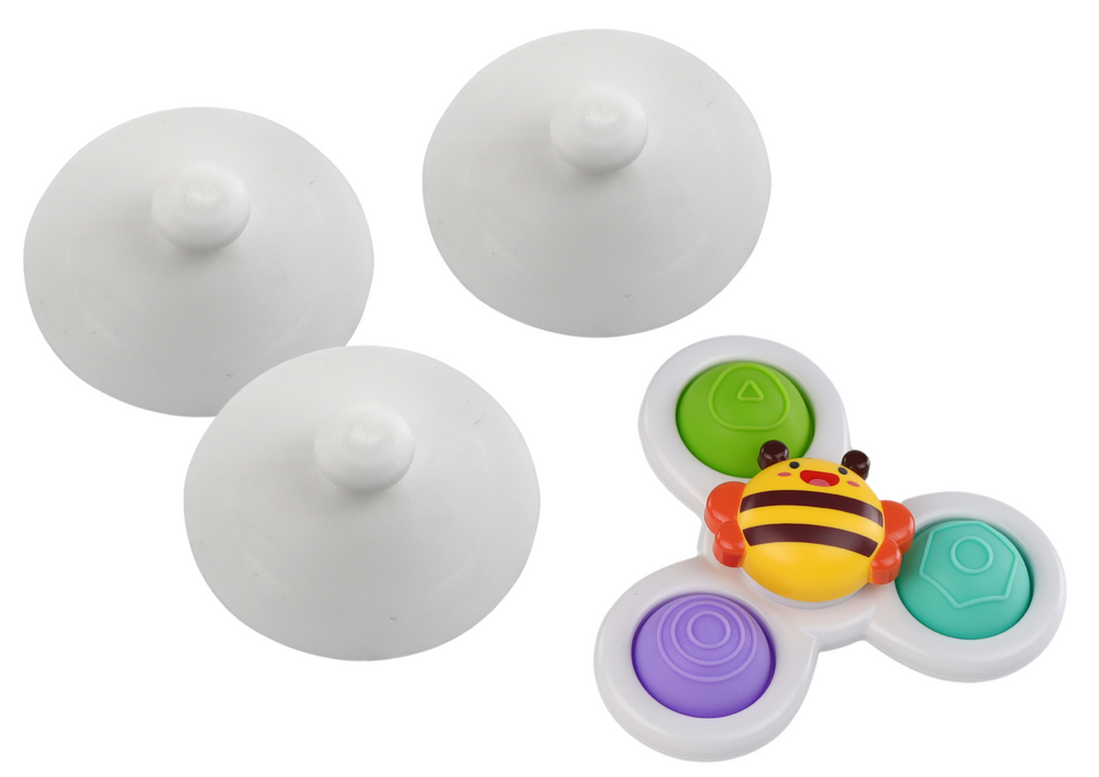 Lean Toys Sensoriniai žaislai su siurbtukais: morka, bitė ir saulė