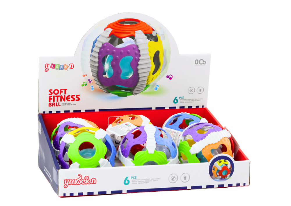 Lean Toys Kūdikių sensorinis kamuoliukas su šviesomis ir garsais