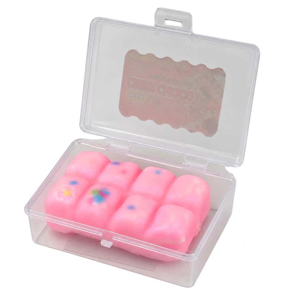 Lean Toys Sensory Fidget Toy – Crunchy Chocolate Bar (Rožinė) – Boxed – 8 cm