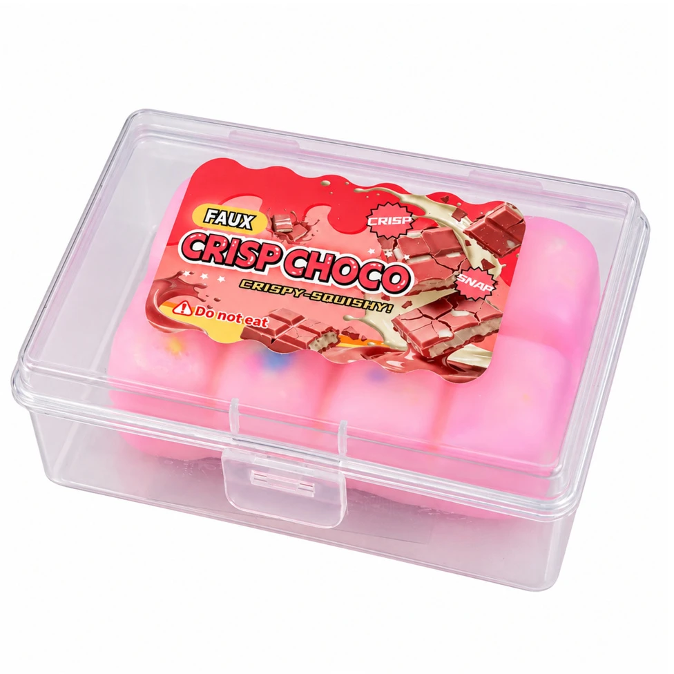 Lean Toys Sensory Fidget Toy – Crunchy Chocolate Bar (Rožinė) – Boxed – 8 cm