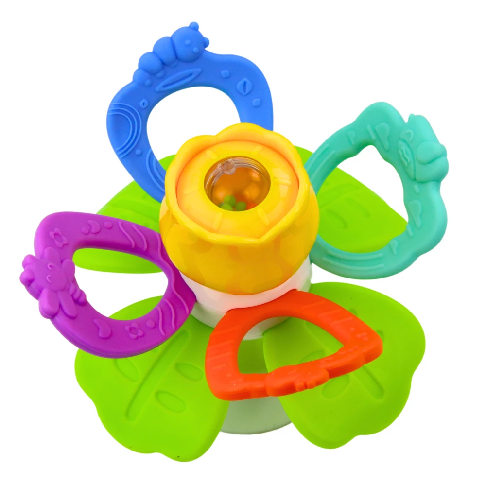 Lean Toys Sensorinis žaislas gėlė su sukučiu ir kramtukais