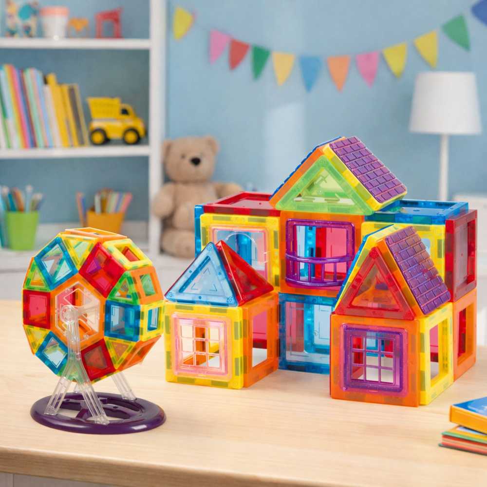 Lean Toys Magnetiniai blokeliai, 70 vnt., edukacinis rinkinys
