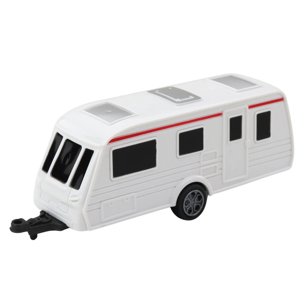 Lean Toys Mėlynas automobilio ir kemperio priekabos metalinis rinkinys