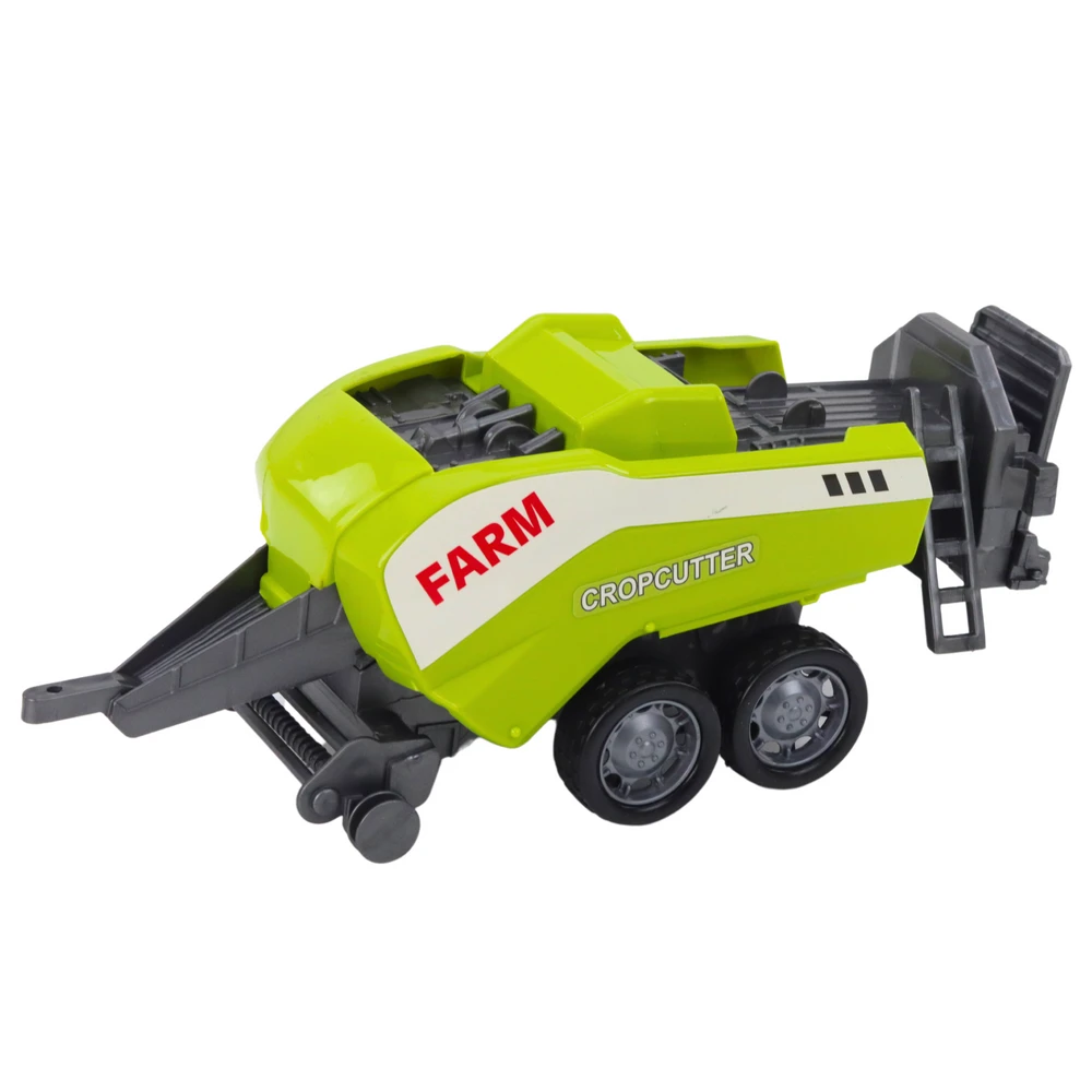 Lean Toys Raudonas traktorius su krautuvu ir presu