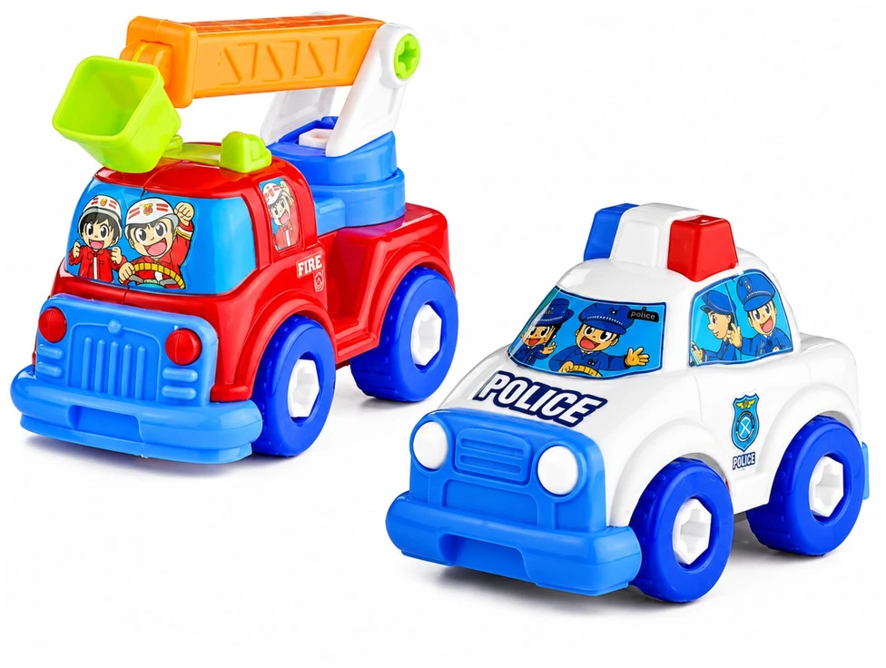 Lean Toys Vilkikas su automobiliukais ir aksesuarais