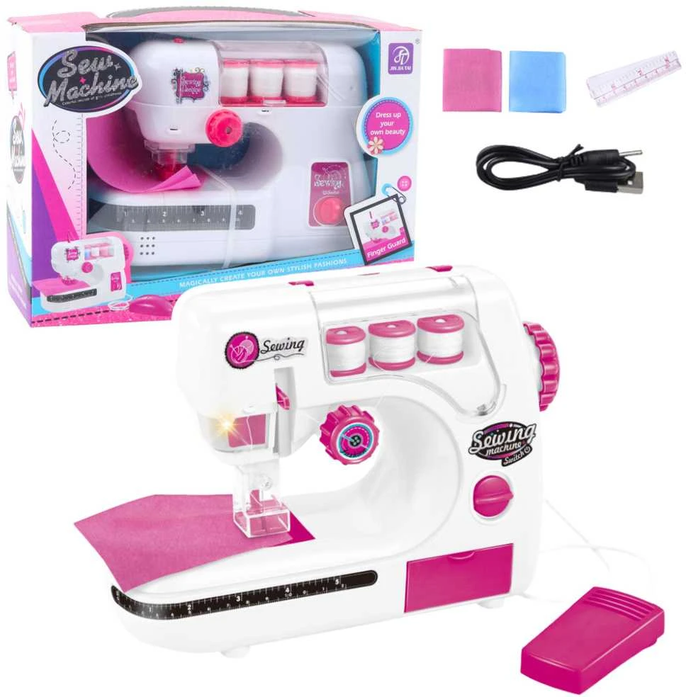 Lean Toys Vaikiška siuvimo mašina su pedalais ir priedais