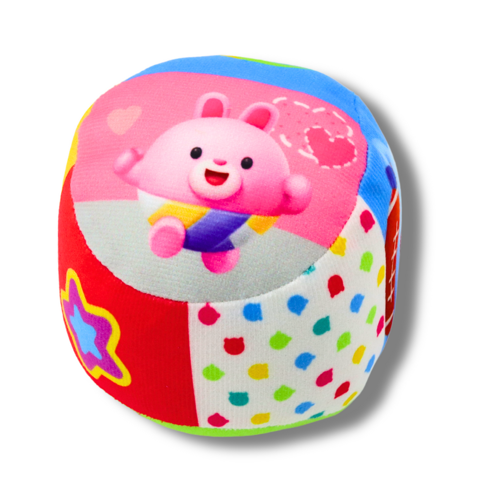 Lean Toys Minkštas kamuoliukas su barškučiu kūdikiams, 9 cm