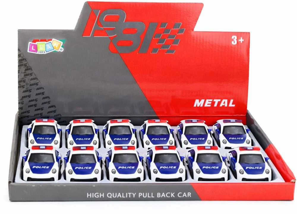 Lean Toys Policijos sportinis automobilis baltas–mėlynas