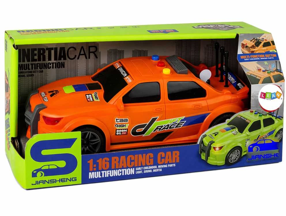 Lean Toys Vaikiškas lenktyninis automobilis su garsais, oranžinis, 1:16