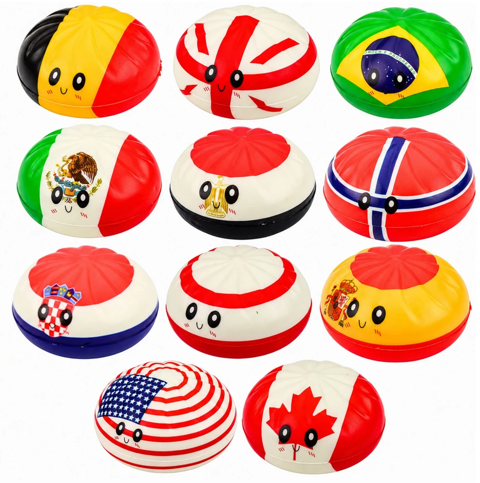 Lean Toys Squishy dumpling dumpling with flags fragrant foam box 8.5 cm
