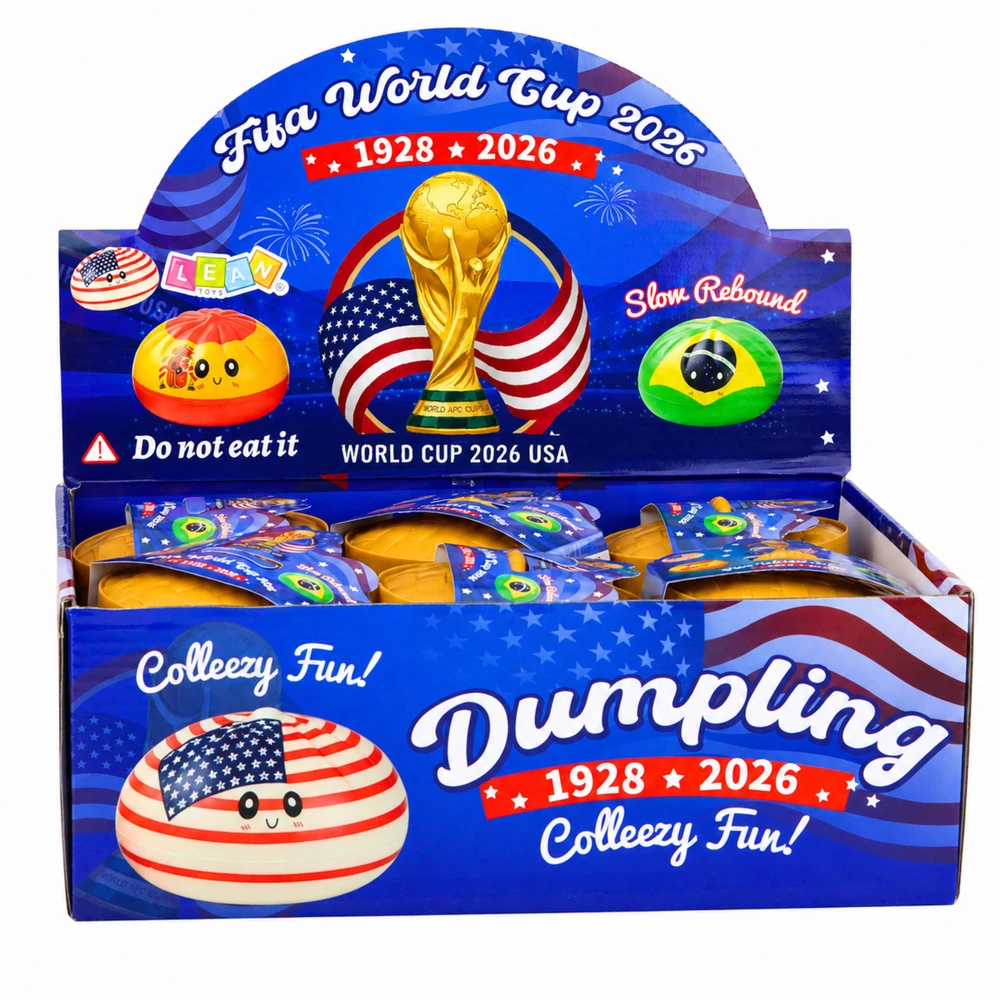 Lean Toys Squishy dumpling dumpling with flags fragrant foam box 8.5 cm