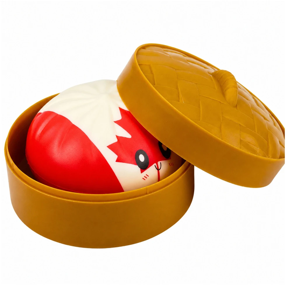 Lean Toys Squishy dumpling dumpling with flags fragrant foam box 8.5 cm